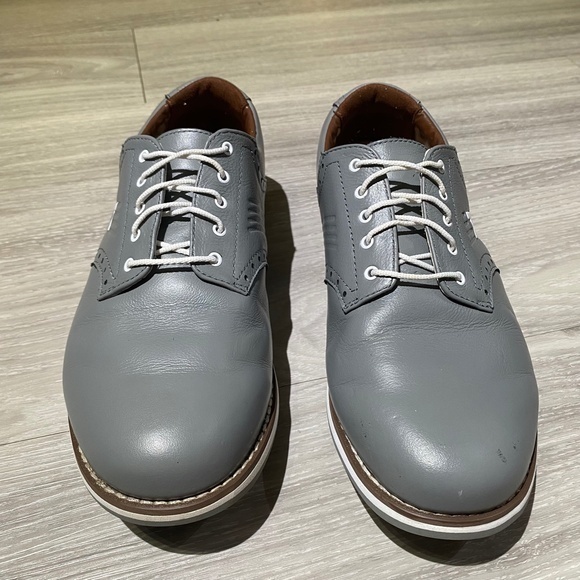 True Linkswear Classix Golf Shoe mens 7 women’s 8.5 Grey Leather Spikes Oxford - Picture 5 of 11